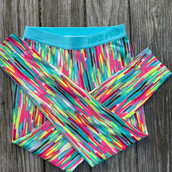 Colorful Nike Pro Leggings - Picture 1 of 4